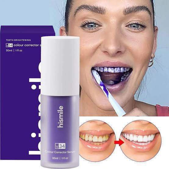 HiSmile V34 Purple Toothpaste. Instant Whitening & Stain Concealing