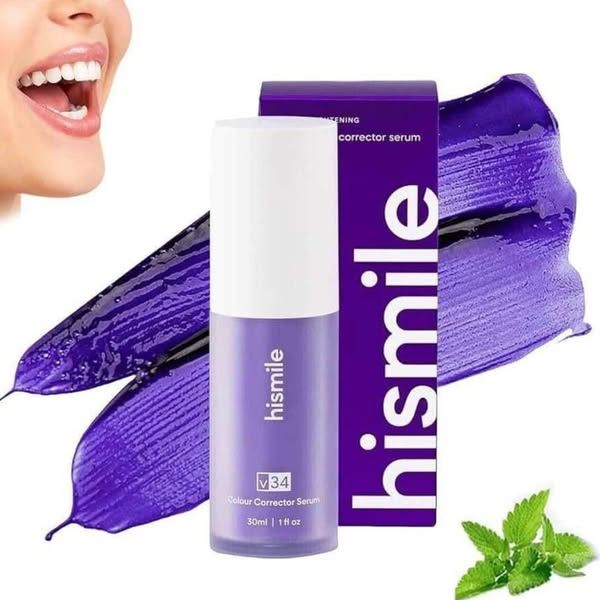 HiSmile V34 Purple Toothpaste. Instant Whitening & Stain Concealing